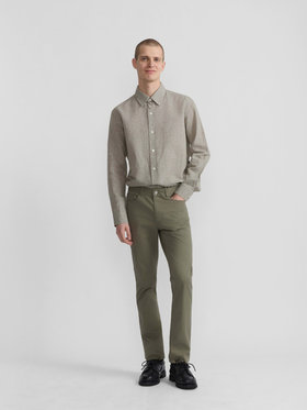 HOMME メンズ メンズ コットン ギャバジン スリム パンツ ”Iggy” カーキ