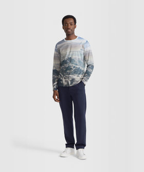 HOMME メンズ メンズ フォトプリント コットン 長袖 Tシャツ "New Coulos" マルチ