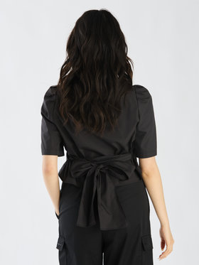 To b. by agnès b. 【Outlet】リボンブラウスプルオーバー ブラック