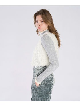 To b. by agnès b. 【Outlet】ファンシー ヤーン ベスト ホワイト