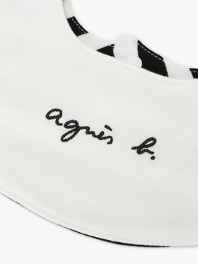 ENFANT ベビー ベビー ロゴ スタイ ホワイト×ブラック