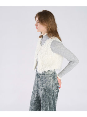 To b. by agnès b. 【Outlet】ファンシー ヤーン ベスト ホワイト