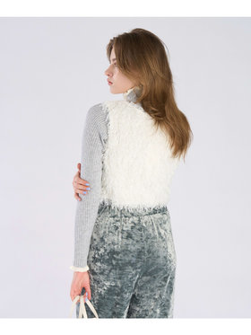 To b. by agnès b. 【Outlet】ファンシー ヤーン ベスト ホワイト