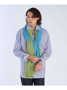 To b. by agnès b. 【Outlet】ロゴ刺繍 ライトウェーブストール ブルー