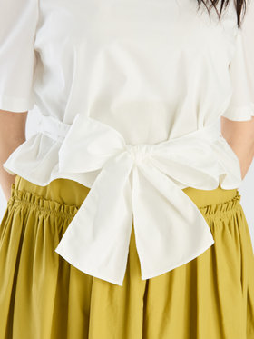 To b. by agnès b. 【Outlet】リボンブラウスプルオーバー オフホワイト