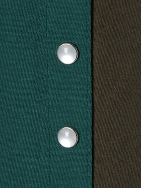 ENFANT ユニセックス 【Outlet】キッズ バイカラー コットン 長袖 カーディガンプレッション グリーン