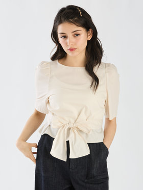 To b. by agnès b. 【Outlet】リボンブラウスプルオーバー ホワイト