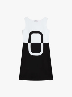 FEMME ウィメンズ コットン ジャージー ノースリーブ ワンピース ”O” ブラック