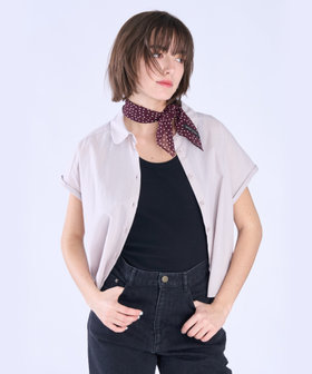 To b. by agnès b. コットン モダン マニッシュ シャツ ライトグレー