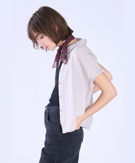 To b. by agnès b. コットン モダン マニッシュ シャツ ライトグレー