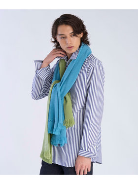 To b. by agnès b. 【Outlet】ロゴ刺繍 ライトウェーブストール グリーン