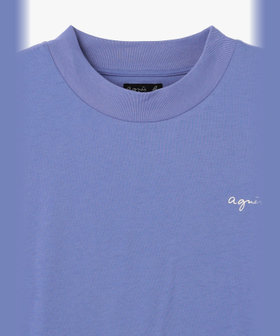 HOMME メンズ メンズ アイコニック プリント コットン 半袖 Tシャツ "Point d'Ironie" ブルー