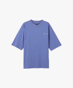 HOMME メンズ メンズ アイコニック プリント コットン 半袖 Tシャツ "Point d'Ironie" ブルー