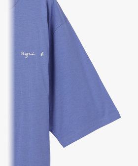 HOMME メンズ メンズ アイコニック プリント コットン 半袖 Tシャツ "Point d'Ironie" ブルー