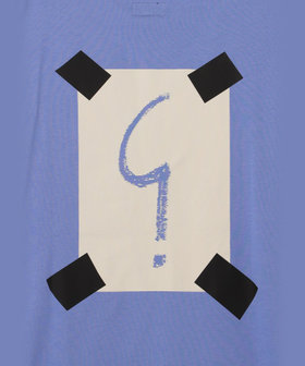 HOMME メンズ メンズ アイコニック プリント コットン 半袖 Tシャツ "Point d'Ironie" ブルー