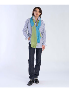 To b. by agnès b. 【Outlet】ロゴ刺繍 ライトウェーブストール グリーン