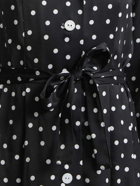 FEMME ウィメンズ ドット 長袖 ワンピース ”Elisa” ブラック