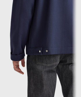HOMME メンズ メンズ オーガニックコットン モルトン 長袖 カーディガンプレッション "Nacre" ブルー系その他