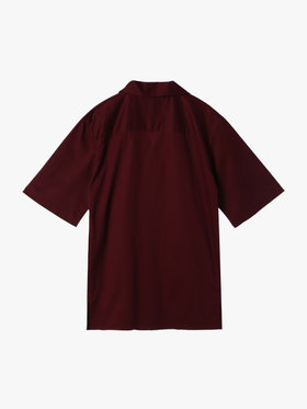 HOMME メンズ 【Outlet】メンズ ”Willie”ロゴ 刺繍 オープンカラー 半袖 シャツ ”Magnum” レッド系その他