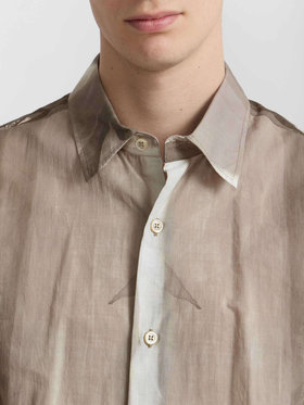 HOMME メンズ メンズ フォトプリント コットン 長袖 シャツ "Ombres" マルチ