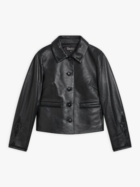 FEMME ウィメンズ ラムスキン レザー ジャケット ブラック