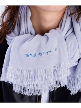 To b. by agnès b. 【Outlet】ロゴ刺繍 ライトウェーブストール グレー