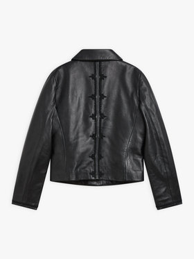 FEMME ウィメンズ ラムスキン レザー ジャケット ブラック