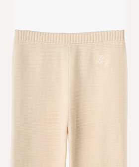 ENFANT ベビー ベビー "b." ロゴ コットン フルレングス パンツ ホワイト