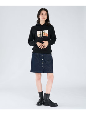 FEMME ウィメンズ プリント コットン 長袖 アーティスト スウェット ”Mike Lash” ブラック