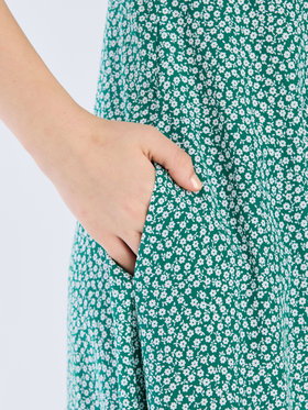 To b. by agnès b. 【Outlet】フラワープリント 半袖 ワンピース グリーン