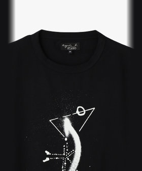 FEMME ウィメンズ オーガニックコットン 半袖 アーティストTシャツ "Hiraku Suzuki" ブラック