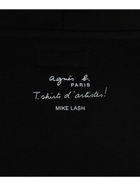 FEMME ウィメンズ プリント コットン 長袖 アーティスト スウェット ”Mike Lash” ブラック