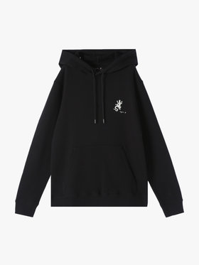 FEMME ウィメンズ アイコニック プリント コットン スウェット フーディ ”Lezard” ブラック