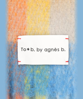 To b. by agnès b. ビビッドカラー チェックマフラー オレンジ