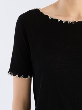 To b. by agnès b. 【Outlet】コットン メロウフリル 半袖 Tシャツ ブラック