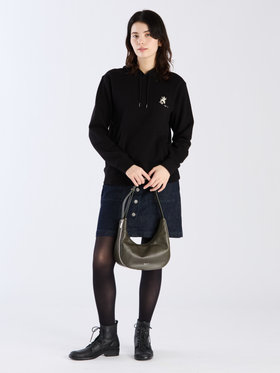 FEMME ウィメンズ アイコニック プリント コットン スウェット フーディ ”Lezard” ブラック