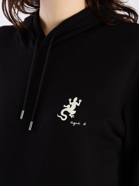 FEMME ウィメンズ アイコニック プリント コットン スウェット フーディ ”Lezard” ブラック