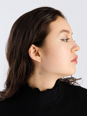 To b. by agnès b. 【Outlet】ダングリングハートピアスイヤリング シルバー