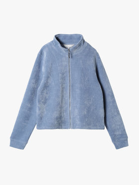 To b. by agnès b. 【Outlet】モールヤーン スタンドカラー ジップ ブルゾン ブルー