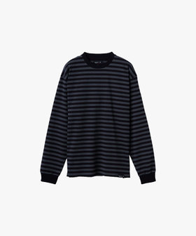 HOMME メンズ メンズ 細ボーダー コットン 長袖 Tシャツ グレー系その他