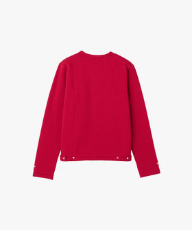 FEMME ウィメンズ オーガニックコットン メルトン 長袖 カーディガンプレッション "Rosana" レッド