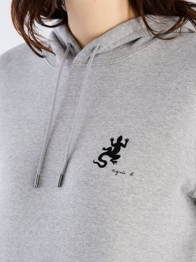 FEMME ウィメンズ アイコニック プリント コットン スウェット フーディ ”Lezard” グレー