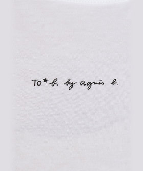 To b. by agnès b. ミニロゴ プリント コットン タンクトップ ホワイト