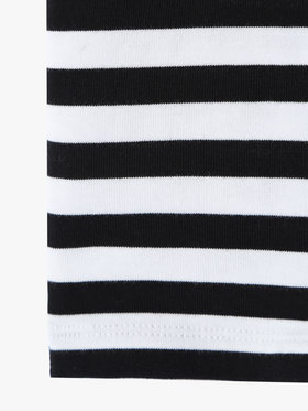 ENFANT ベビー ベビー 細ボーダー コットン ノースリーブ コンビネゾン ホワイト×ブラック