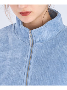 To b. by agnès b. 【Outlet】モールヤーン スタンドカラー ジップ ブルゾン ブルー