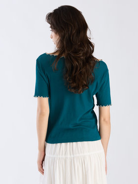 To b. by agnès b. 【Outlet】コットン メロウフリル 半袖 Tシャツ グリーン