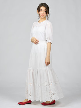 To b. by agnès b. 【Outlet】スカラップドレースブラウス ホワイト