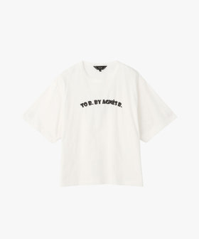To b. by agnès b. ロゴ パフプリント コットン 半袖 Tシャツ ホワイト