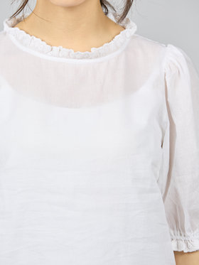 To b. by agnès b. 【Outlet】スカラップドレースブラウス ホワイト