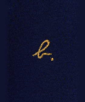 FEMME ウィメンズ "b."ロゴ刺繍 コットンニット 半袖 カーディガンプレッション "Swing" ブルー